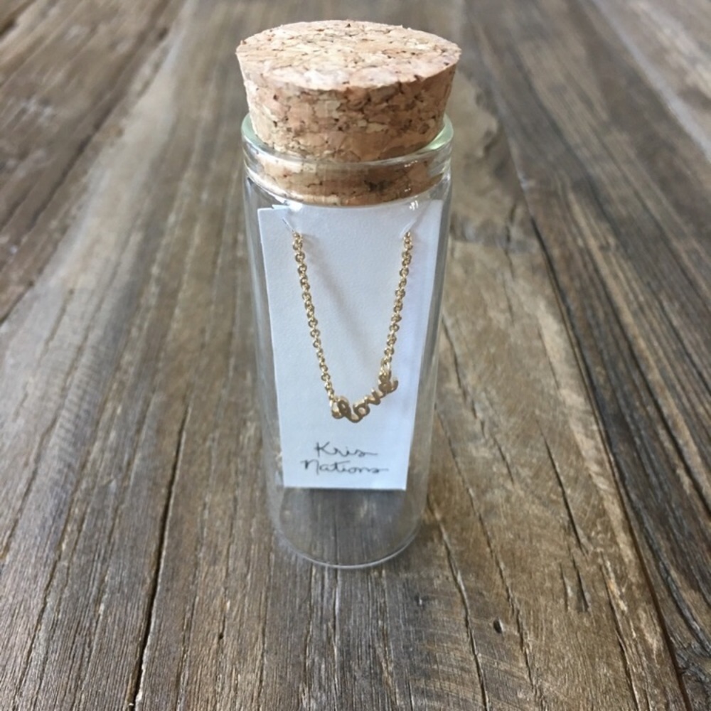 NEW Kris Nations 18k gold overlay “love” necklace - Picture 2 of 5